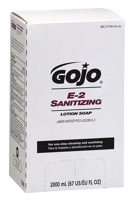 GOJO E-2 Sanitizing lotion soap 2000 bag-in-box system 2000ML, 4/case - 7280-04