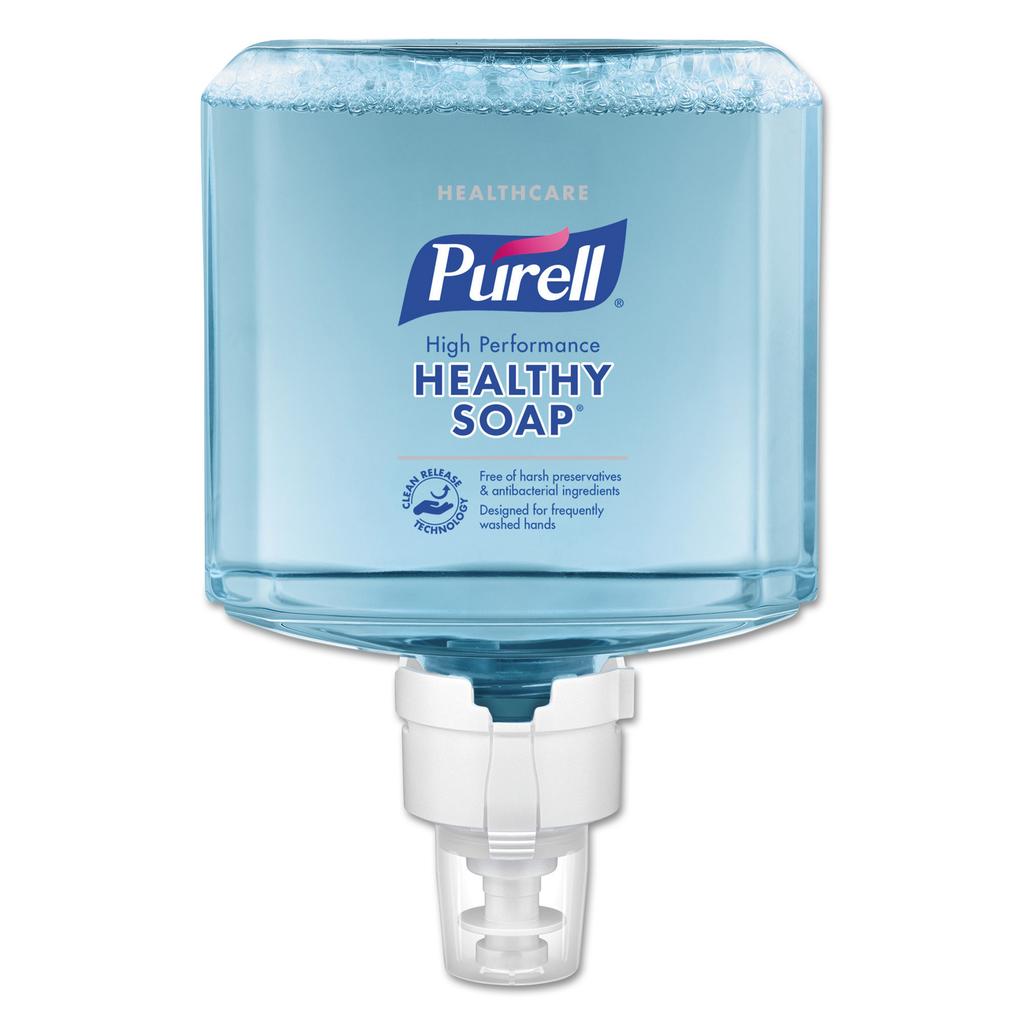 Gojo Purell® Healthy Soap™ High Performance Foam Hand Soap, 1200mL Refill Bottle, Clear Colorless-Light Yellow; 2/Case - 7785-02