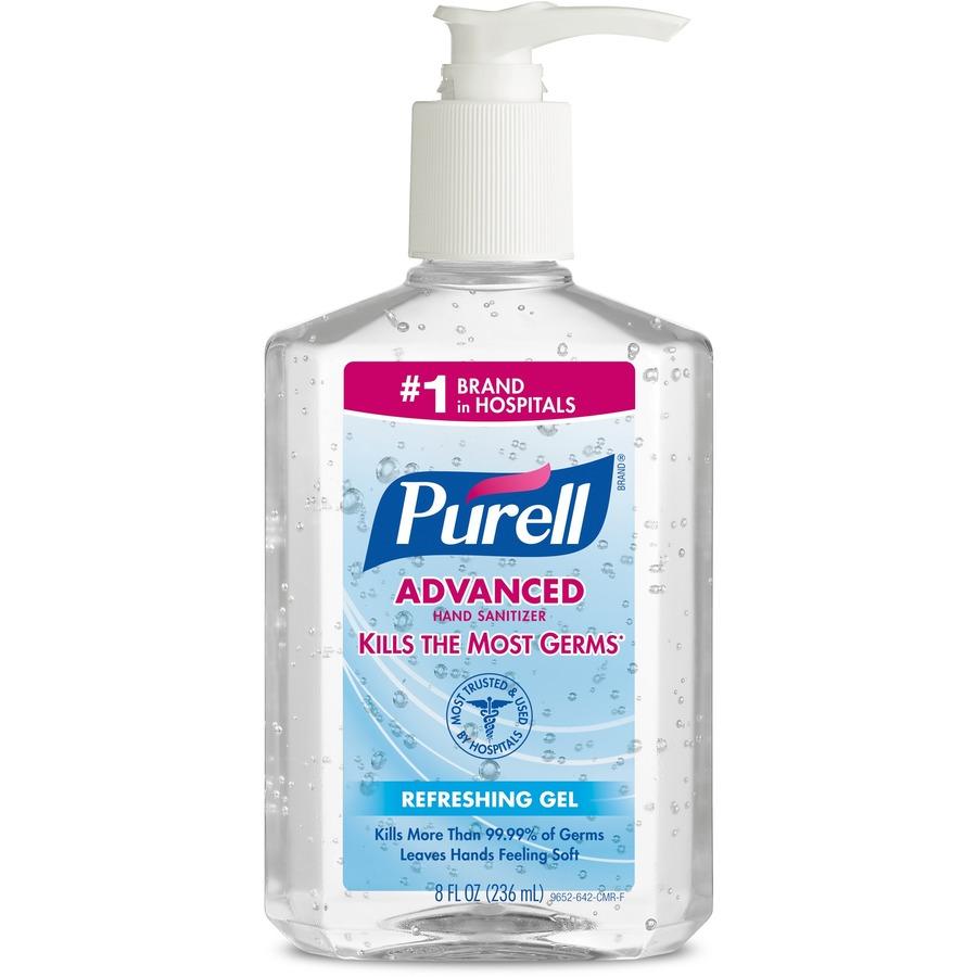 GOJO 8fl oz Pump Bottle 12/8oz, Purell Instant Hand Sanitizer-Original - 9652-12