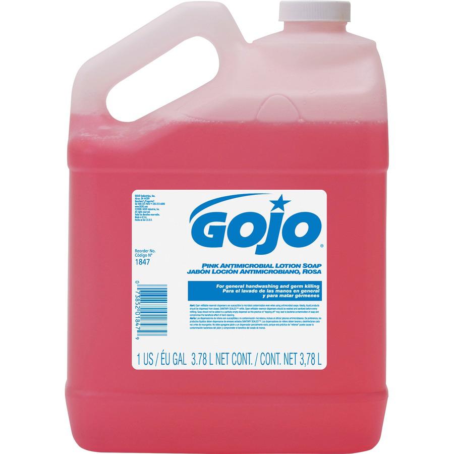 GOJOBulk Pour Gallon Products - Pink Antimicrobial Lotion Soap, 4/1GL - 1847-04