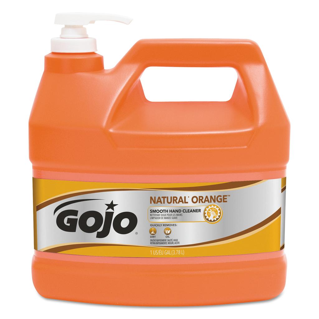 GOJO 1 gallon with pump dispenser natural orange smooth hand cleaner 4/1gl - 0945-04