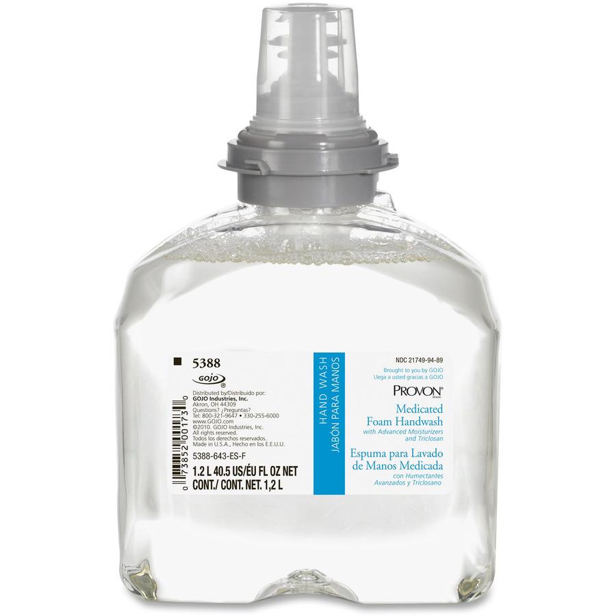 Antimicrobial Soap PROVON® Foaming 1,200 mL Dispenser Refill Bottle Unscented 2/case - 5388-02