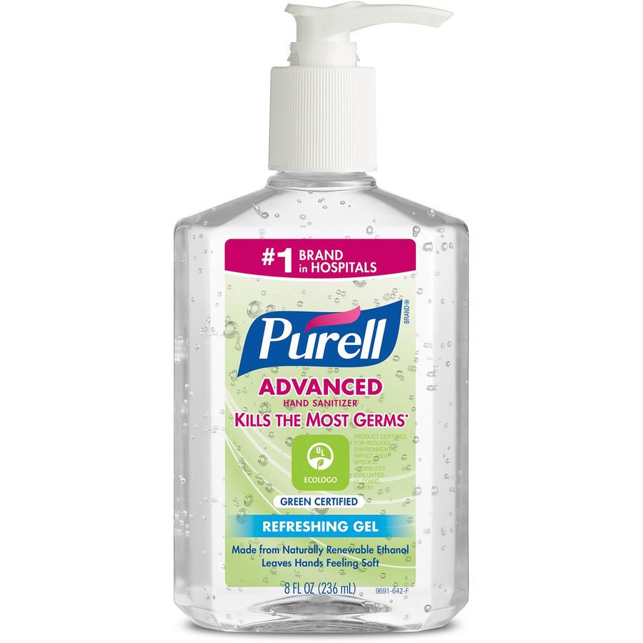 GOJO 8fl oz pump bottle Purell instant hand sanitizer foam 12/8oz - 9691-12